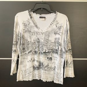 Impulse California Italy Theme White and Black Top